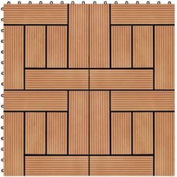 Carreau de terrasse 11 pcs wpc 30 x 30 cm 1 m² Couleur Teck Vidaxl