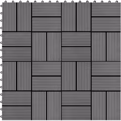 Cet ensemble de carreaux de terrasse WPC, d'une taille individuelle de 30 x 30 cm, se compose de 11 pièces et couvre une surf ...