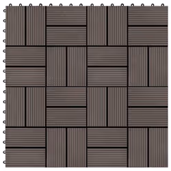 vidaXL Carreau de terrasse 11 pcs WPC 30 x 30 cm 1 m² Marron foncé