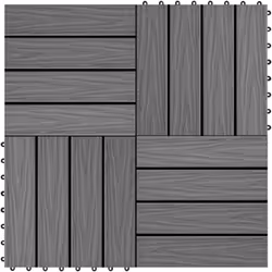 Notre jeu de carreaux de terrasse en WPC embossés, d'un format individuel de 30 x 30 cm, se compose de 11 pièces et couvre un ...