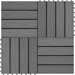 Vidaxl - Carreau de terrasse en relief 11 pcs wpc 30x30 cm 1 m² Gris