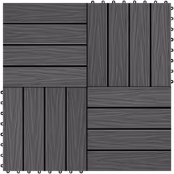 Notre jeu de carreaux de terrasse en WPC embossés, d'un format individuel de 30 x 30 cm, se compose de 11 pièces et couvre un ...