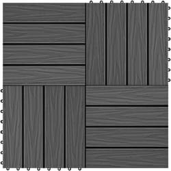 Vidaxl - Carreau de terrasse en relief 11 pcs wpc 30x30 cm 1 m² Noir