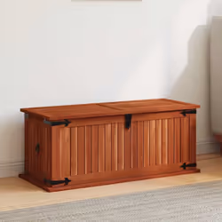 Ce coffre de rangement unique, en bois d'acacia solide et en MDF, sera un excellent supplément à votre pièce. Le coffre de ra ...