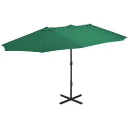 Parasol d'extérieur et mât en aluminium 460x270 cm vert Vidaxl