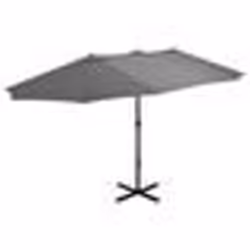 vidaXL Parasol d'extérieur poteau en aluminium 460x270 cm anthracite - TU