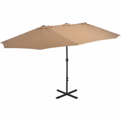 Ce parasol à double toit est parfait pour créer de l'ombre et vous protéger des rayons UV nocifs. Fabriquée en polyester anti ...