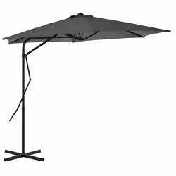 vidaXL Parasol d'extérieur avec poteau en acier 300 cm Anthracite - TU