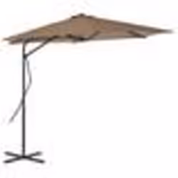 vidaXL Parasol d'extérieur avec mât en acier 300 cm Taupe - TU