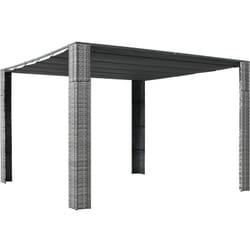 Vidaxl - Tonnelle et toit Résine tressée 300x300x200cm Gris / anthracite