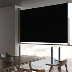 Auvent latéral rétractable de patio 160 x 300 cm Noir Vidaxl