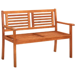 vidaXL Banc de jardin 2 places 120 cm Bois d'eucalyptus solide - TU
