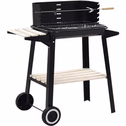 VidaXL 45367, Barbecue, Charbon de bois (combustible), Extérieure, Chaudron, Noir, Rectangulaire