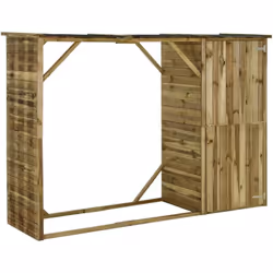Description générale Notre remise à bois / outils 2 en 1 dégage un charme rustique et sera un supplément pratique à votre ter ...