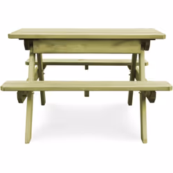Cette table de pique-nique de jardin en bois avec bancs ajoutera une touche de style naturel à votre espace de vie extérieur ...