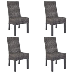 VidaXL Lot de 4 Chaises Rotin Kubu Marron