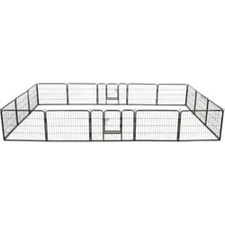 Vidaxl - Parc pour chiens 16 panneaux Acier 60 x 80 cm Noir