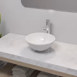 Ce lavabo en céramique et ce mitigeur élégant apporteront une touche d'élégance à votre salle de bain, toilettes ou cabinet d ...