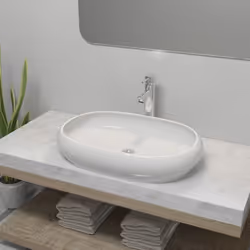 Ce lavabo en céramique et ce mitigeur élégant apporteront une touche d'élégance à votre salle de bain, toilettes ou cabinet d ...