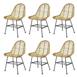 vidaXL Chaise de salle à manger 6 pcs Rotin naturel