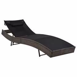 VidaXL 44716, Linge, Siège rembourré, Tissu, Polyuréthane, Acier, Noir, Marron, 700 mm, 2130 mm