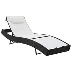 VidaXL 44718 chaise d'extérieur Linge Siège rembourré Acier, Textile Noir, Blanc