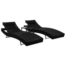 VidaXL 44893 chaise d'extérieur Linge Tissu, Polyuréthane, Acier Noir