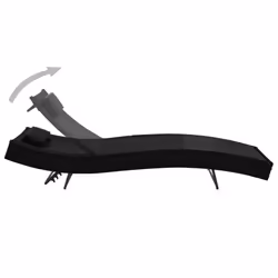VidaXL 44893 chaise d'extérieur Linge Tissu, Polyuréthane, Acier Noir - Vue supplémentaire 5