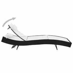 VidaXL 44894 chaise d'extérieur Linge Tissu, Polyuréthane, Acier Noir, Blanc - Vue supplémentaire 5