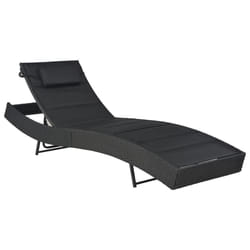 VidaXL 44896 chaise d'extérieur Linge Siège rembourré Coton, Tissu, Polyuréthane, Acier Noir