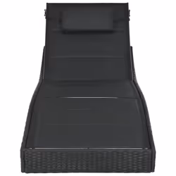 VidaXL 44896 chaise d'extérieur Linge Siège rembourré Coton, Tissu, Polyuréthane, Acier Noir