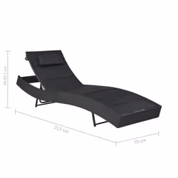 VidaXL 44896 chaise d'extérieur Linge Siège rembourré Coton, Tissu, Polyuréthane, Acier Noir - Vue supplémentaire 6