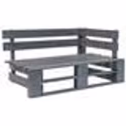 vidaXL Banc d'angle palette de jardin bois gris - TU