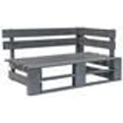 vidaXL Banc d'angle palette de jardin bois gris - TU