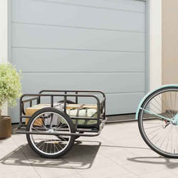 vidaXL Remorque de vélo 130x73x48,5 cm acier noir - TU