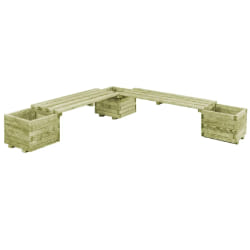 VidaXL Banc de Jardin avec Jardinières Pin Imprégné