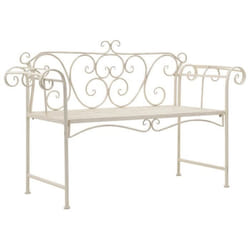 vidaXL Banc de jardin 132 cm Métal Antique Blanc - TU