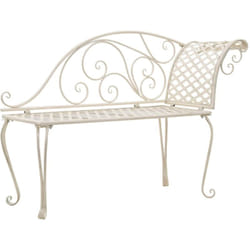 Vidaxl - Chaise longue de jardin 128 cm Métal Antique Blanc