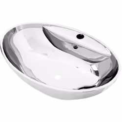 Fabriqué en céramique, ce lavabo de forme ovale sera un supplément chic et intemporel à toute salle de bain, salle d'eau, ves ...