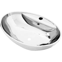 Vidaxl - Lavabo avec trop-plein 58,5 x 39 x 21 cm Céramique Argenté