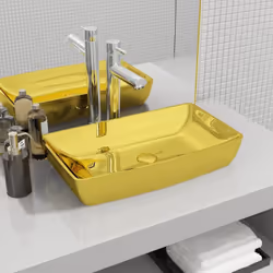 Fabriqué en céramique, ce lavabo de forme carrée sera un supplément chic et intemporel à toute salle de bain, salle d'eau, ve ...