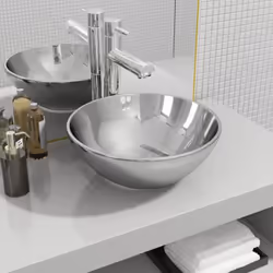 Fabriqué en céramique, ce lavabo de forme ronde sera un supplément chic et intemporel à toute salle de bain, salle d'eau, ves ...