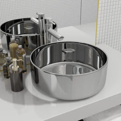 Lavabo 40 x 15 cm Céramique Argenté Vidaxl