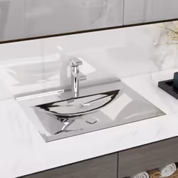 Fabriqué en céramique, ce lavabo rectangulaire sera un supplément chic et intemporel à toute salle de bain, salle d'eau, vest ...