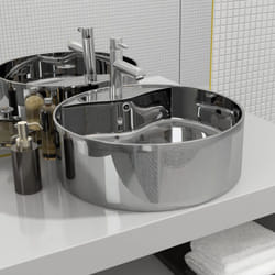 Vidaxl - Lavabo avec trop-plein 46,5 x 15,5 cm Céramique Argenté