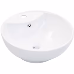Fabriqué en céramique, ce lavabo de forme ronde sera un supplément chic et intemporel à toute salle de bain, salle d'eau, ves ...