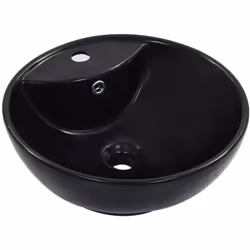 Fabriqué en céramique, ce lavabo de forme ronde sera un supplément chic et intemporel à toute salle de bain, salle d'eau, ves ...