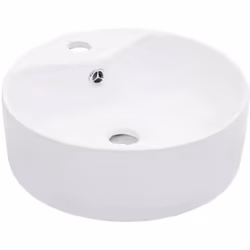 Description générale Fabriqué en céramique, ce lavabo de forme ronde sera un supplément chic et intemporel à toute salle de b ...