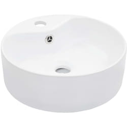 vidaXL Lavabo avec trop-plein 36x13 cm Céramique Blanc