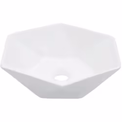 Fabriqué en céramique, ce lavabo de forme hexagonale sera un supplément chic et intemporel à toute salle de bain, salle d'eau ...